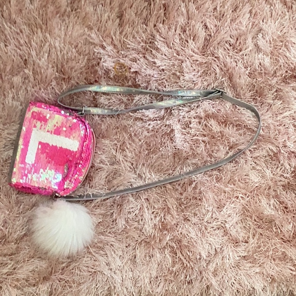 Pink L sequence mini shoulder strap bag